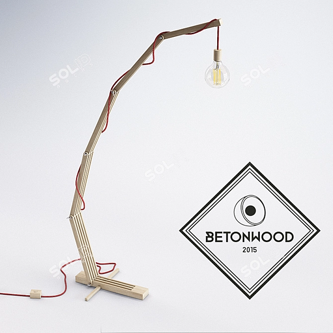 BetonWood Oak Floor Lamp 3D model image 1