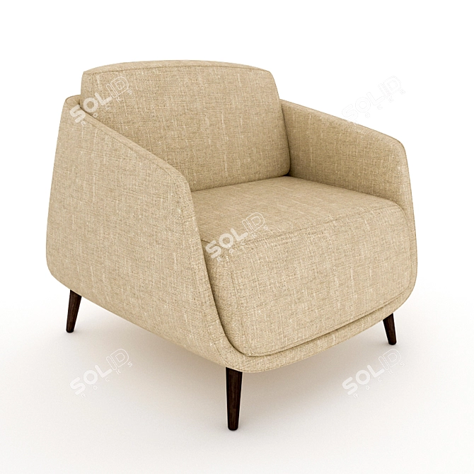 Modern Ergonomic Armchair 3D model image 1