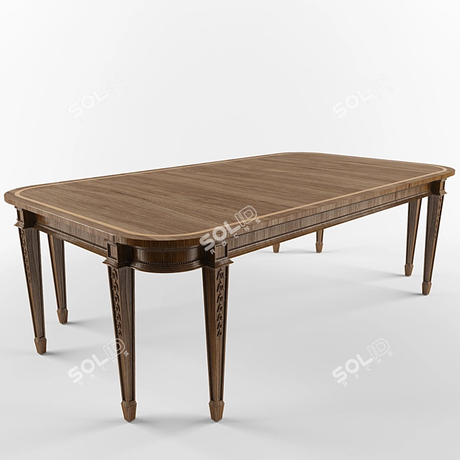 Elegant Eton Dining Table 3D model image 1