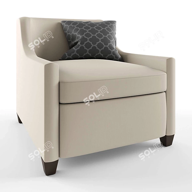 Modern Upholstered Tub Chair 3D model image 1