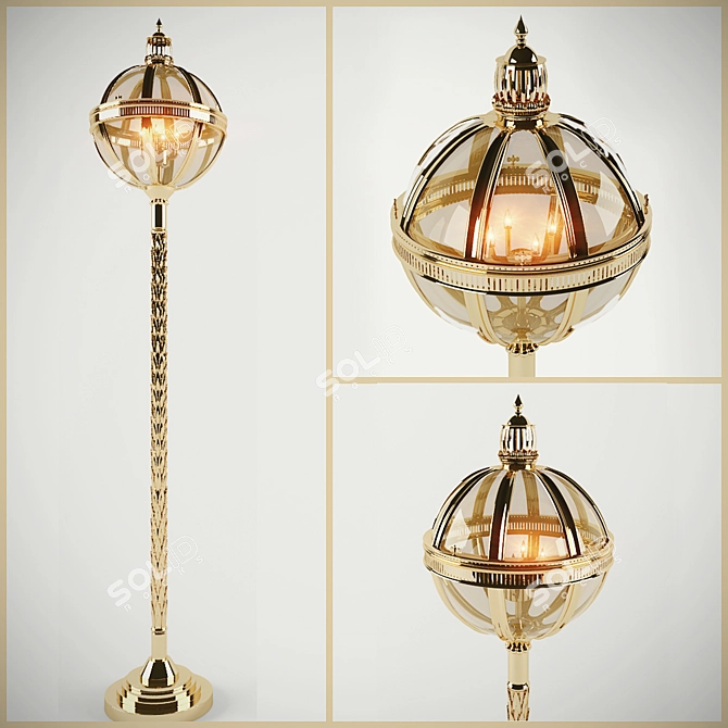 Title: Exquisite Oriental Floor Lamp 3D model image 1