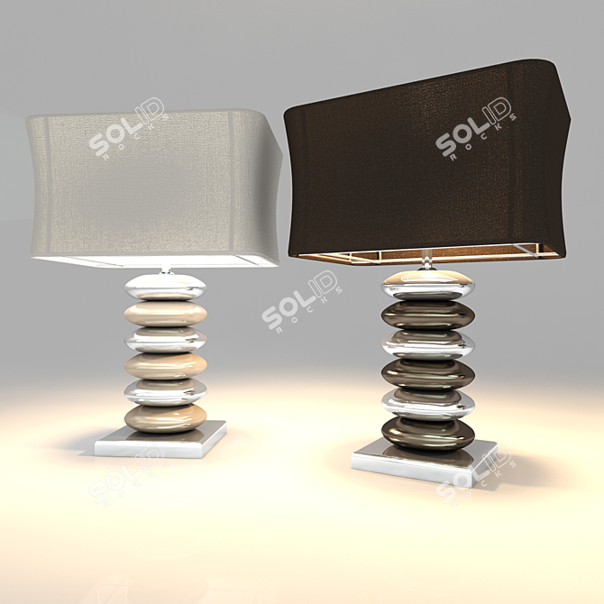 Sleek Metallic Table Lamp 3D model image 1