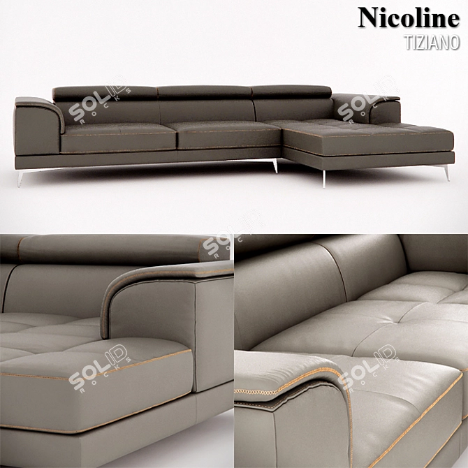 Luxury Italian Design Sofa: Nicoline Tiziano 3D model image 1