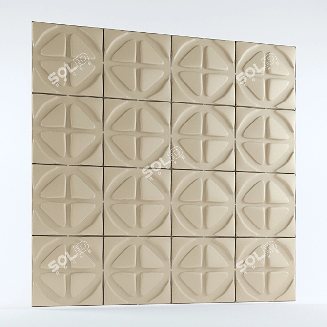 3D Wave Wall Panel 3D model image 1