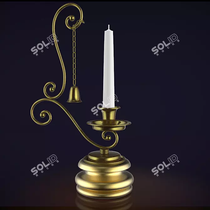 Elegant Metal Candle Holder 3D model image 1