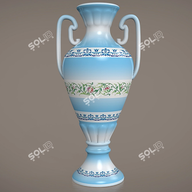 Elegant Glass Vase 3D model image 1