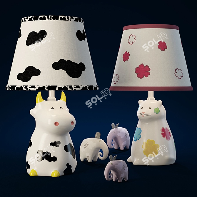 Glowing Wonders: Fun Kids Lamps 3D model image 1