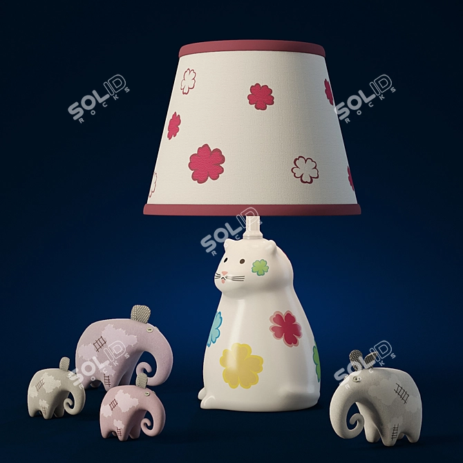 Glowing Wonders: Fun Kids Lamps 3D model image 3