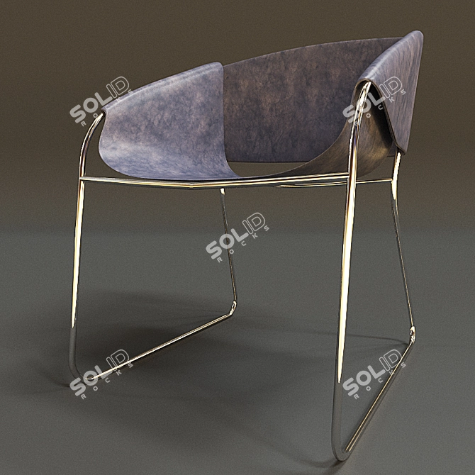 Leather Accent Chair 3D model image 2