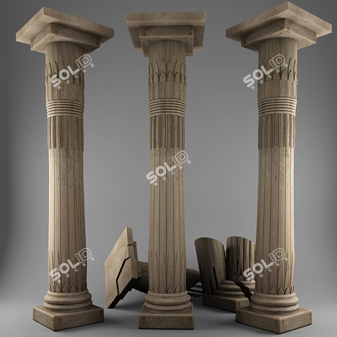 Antique Roman Column 3D model image 2