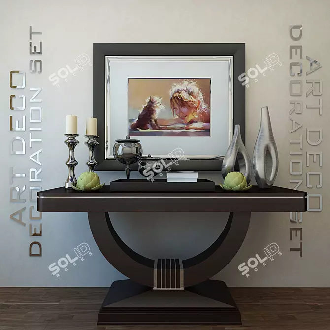 Elegant Art Deco Decor Set 3D model image 1