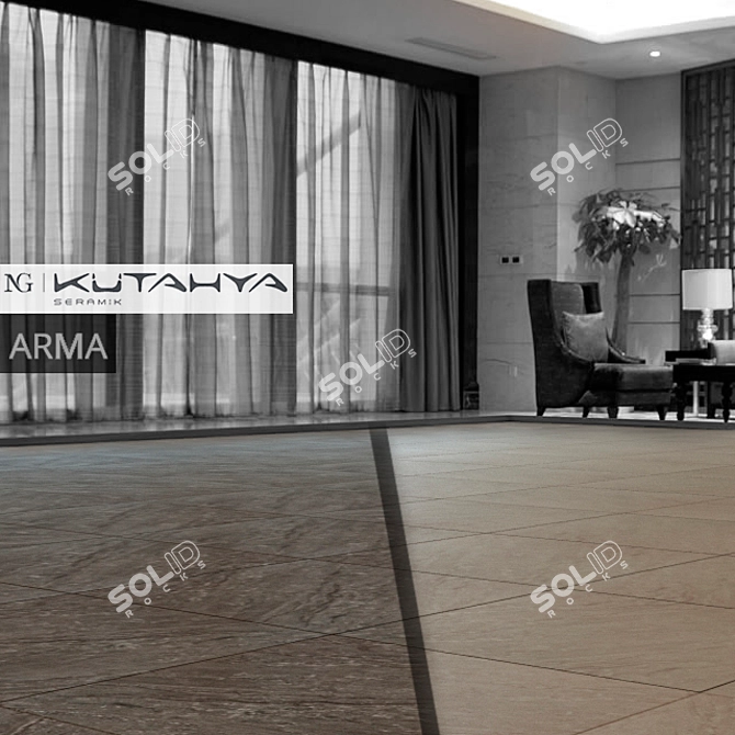 Title: ARMA Rectified Polished Tiles - Grey & Anthracite 3D model image 1