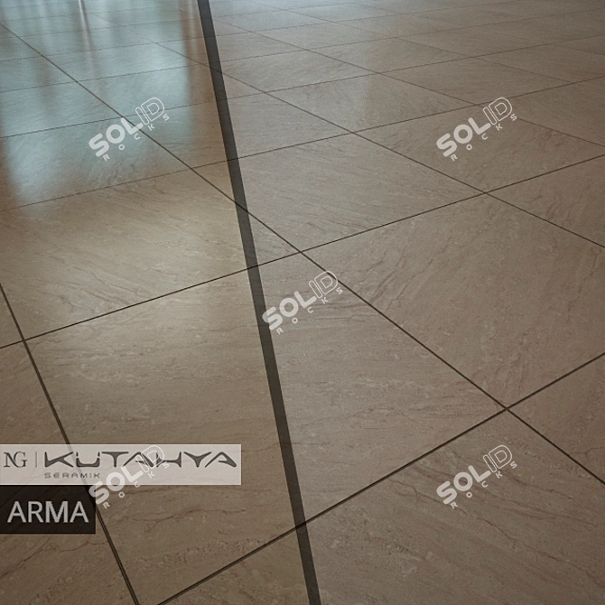 Title: ARMA Rectified Polished Tiles - Grey & Anthracite 3D model image 2