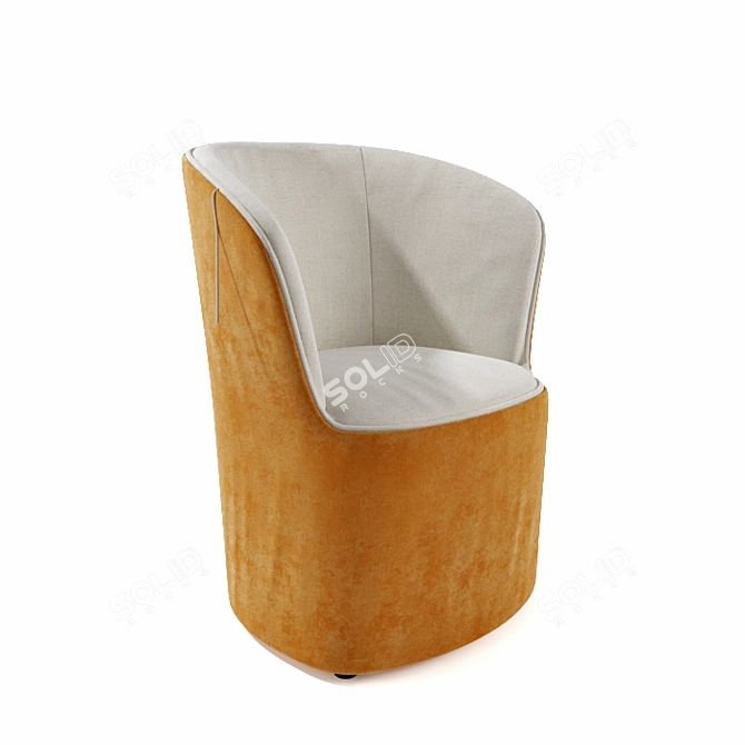 Modern Chenille Fabric Chair 3D model image 1