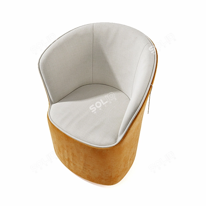 Modern Chenille Fabric Chair 3D model image 2