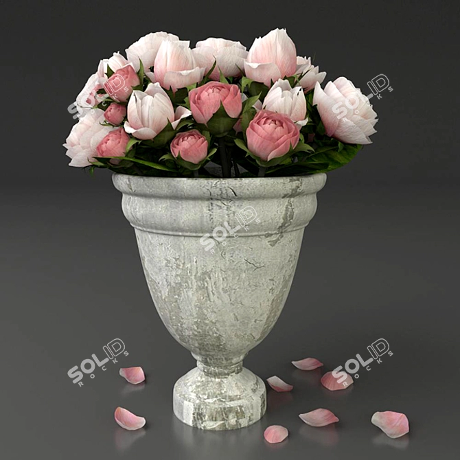 Elegant Rose Bouquet 3D model image 1