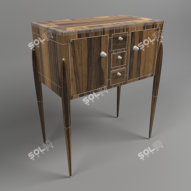 Vintage Classic Cabinet 3D model image 1