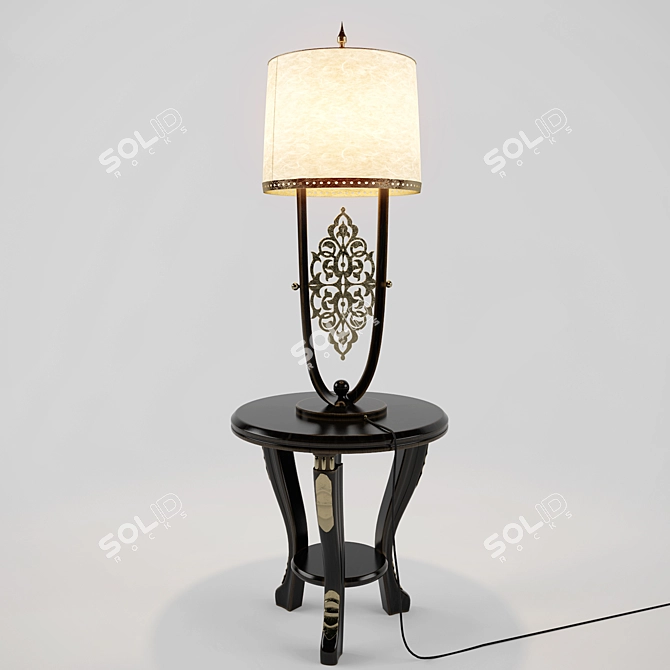 Elegant Standing Lamp 3D model image 1