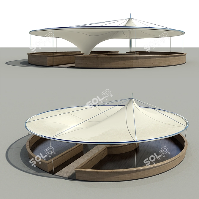 Beach Bar Tent: Sail Away 3D model image 2