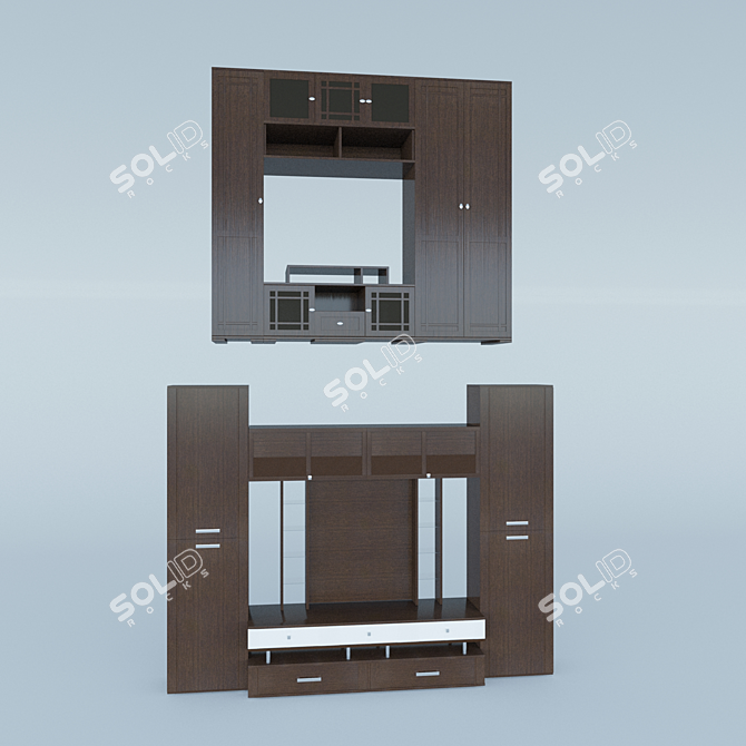 Modern Wall Units 3D model image 2