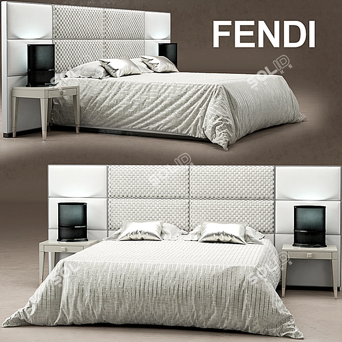 Regent Bed by Fendi Casa 3D model image 1