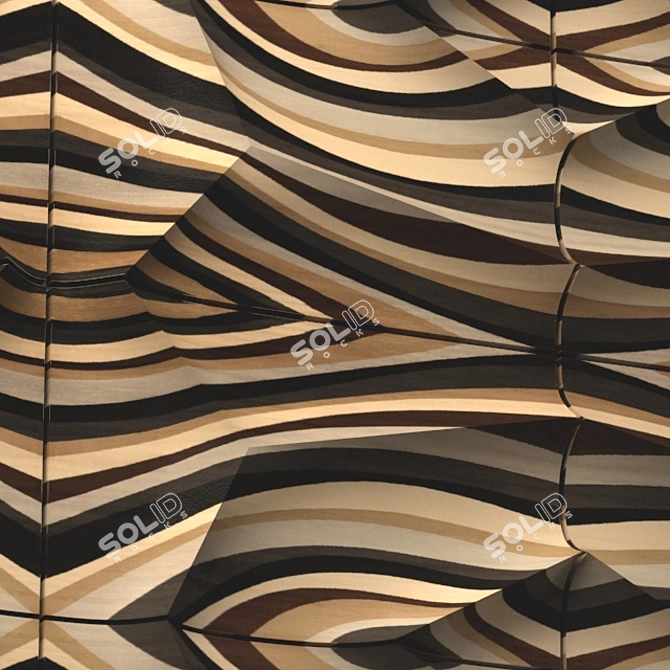 Elegant Wall Panel Design 3D model image 2