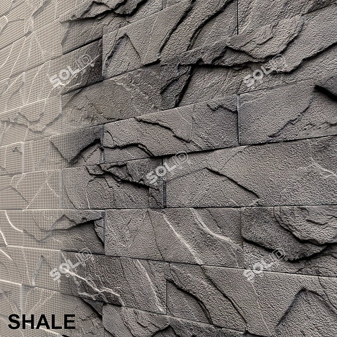 Shale Slate Tiles: Versatile Texture 3D model image 1