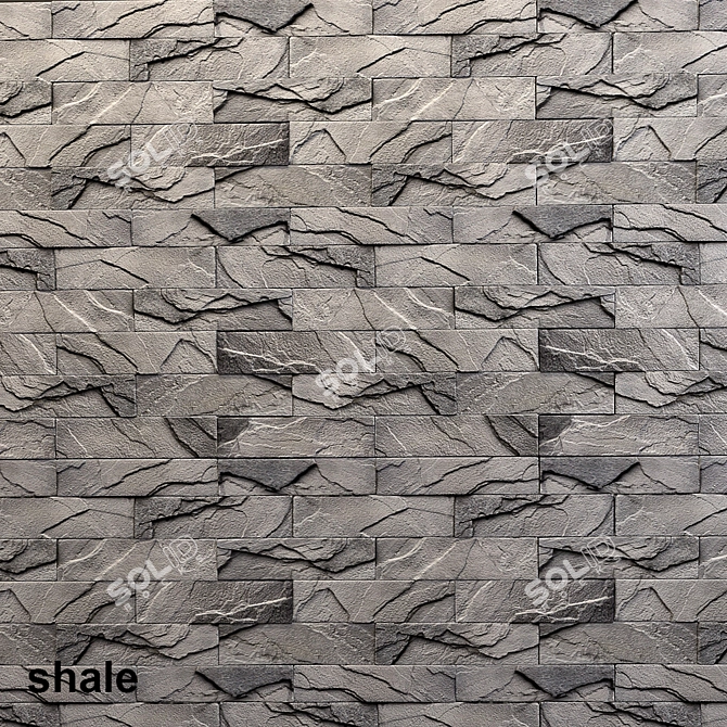 Shale Slate Tiles: Versatile Texture 3D model image 2