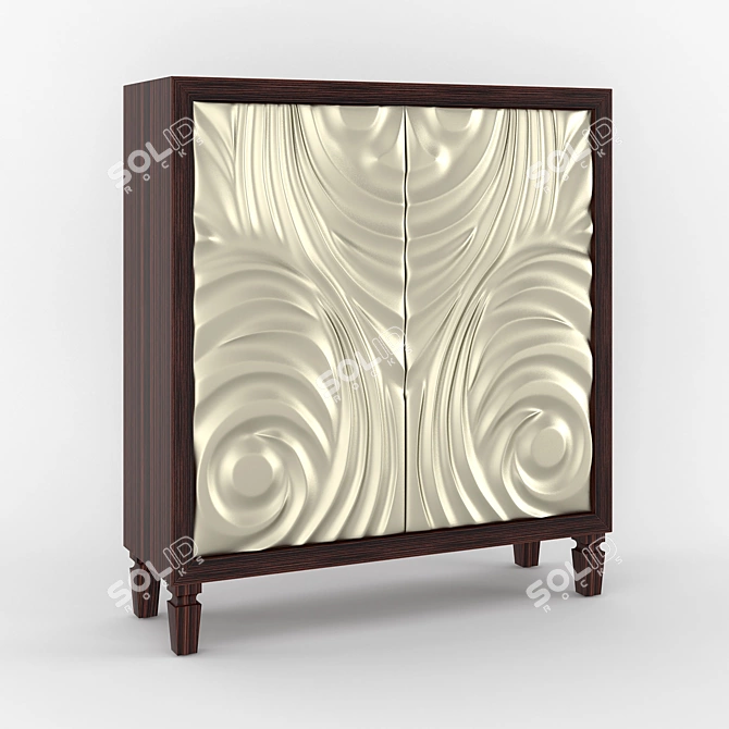 Contemporary Aldera Wardrobe Cabinet 3D model image 1