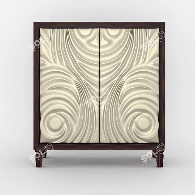 Contemporary Aldera Wardrobe Cabinet 3D model image 2