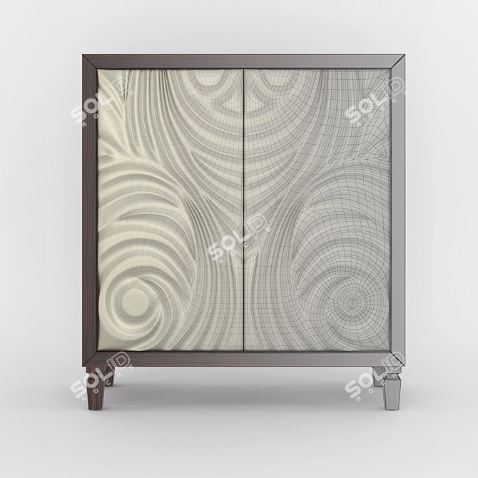 Contemporary Aldera Wardrobe Cabinet 3D model image 3