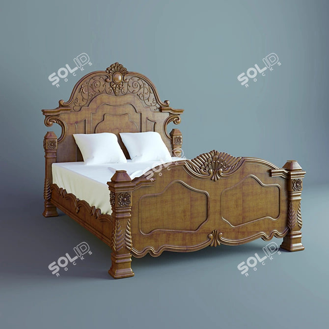 Luxury AICO Bed: 2500x1800mm 3D model image 1