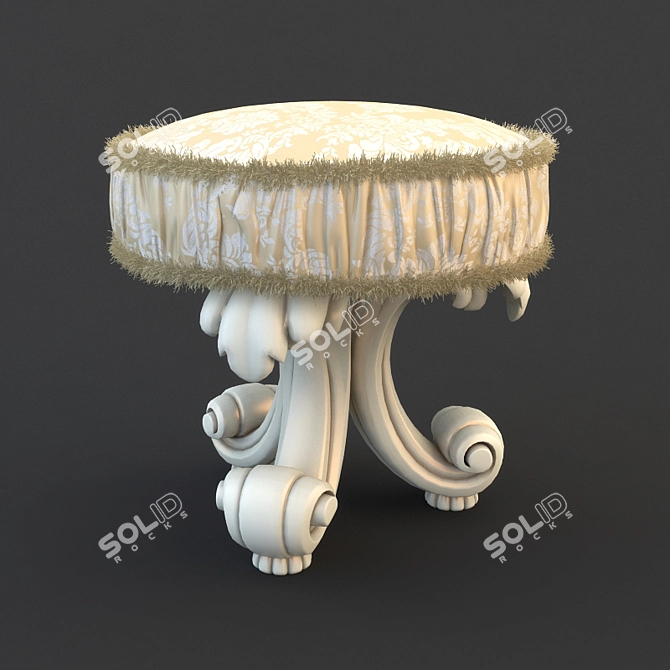 Classic Style Pouf 3D model image 1