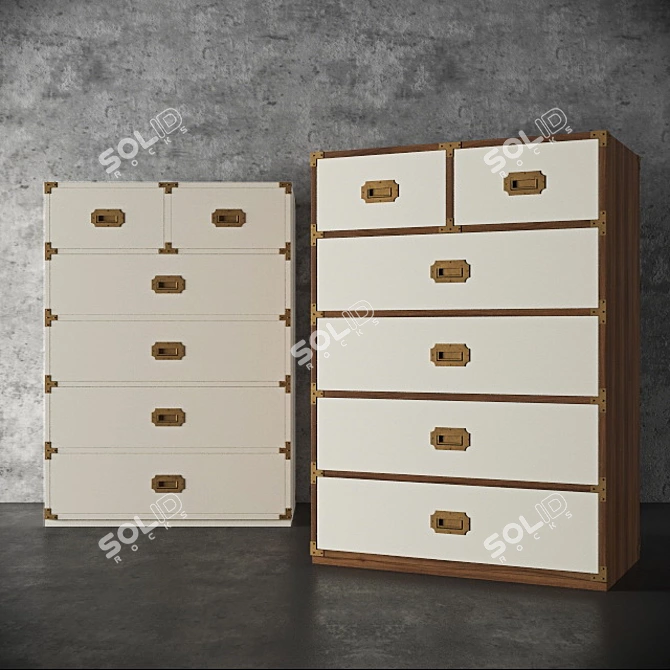 Elegant Lacquered Wellington Dresser 3D model image 1