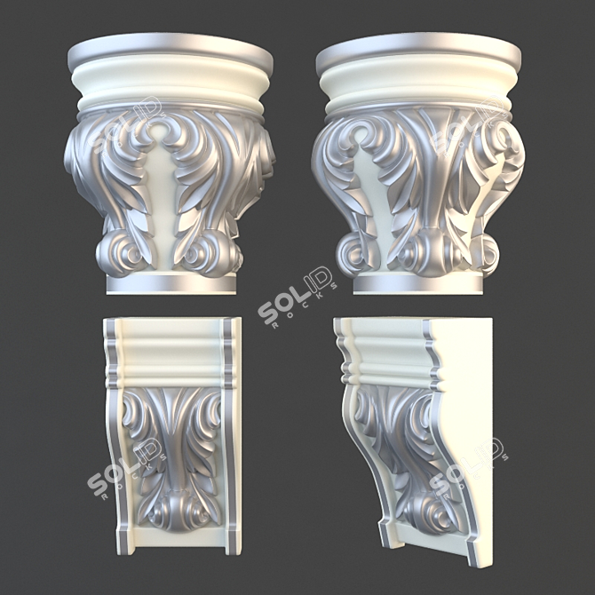 Classic Capital and Bracket 3D model image 1