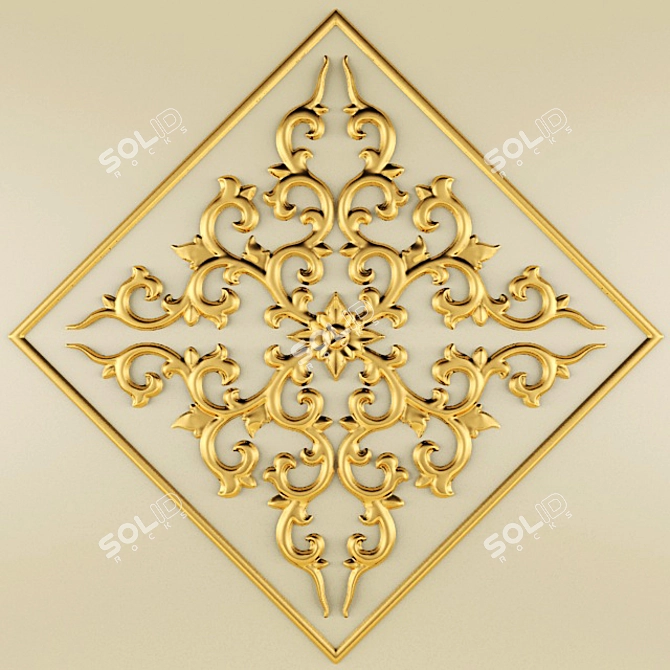 Stylish Stucco Pattern for Elegant Decor 3D model image 1