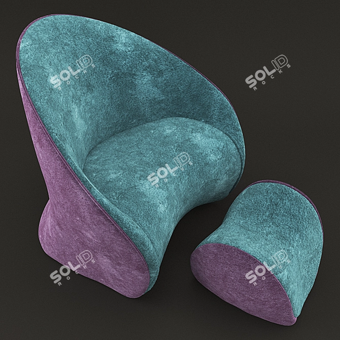 Title: Elegant Midi Armchair 3D model image 3