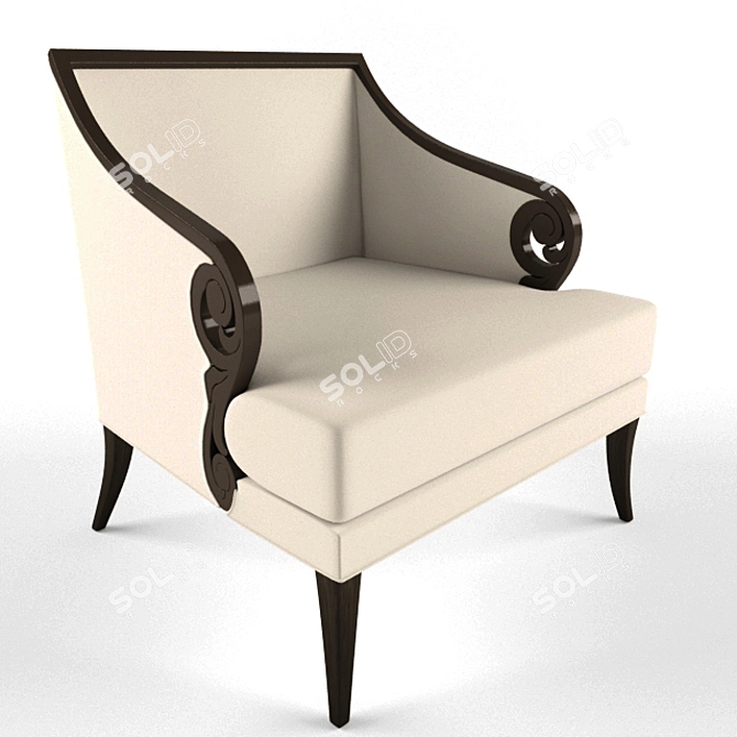 Contemporary Grandeur: Jude Lounge Chair 3D model image 1