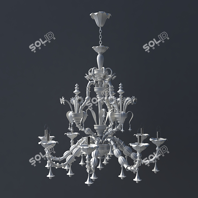 Elegant Ivory Chandelier for Girls 3D model image 1