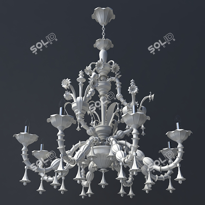 Elegant Ivory Chandelier for Girls 3D model image 2