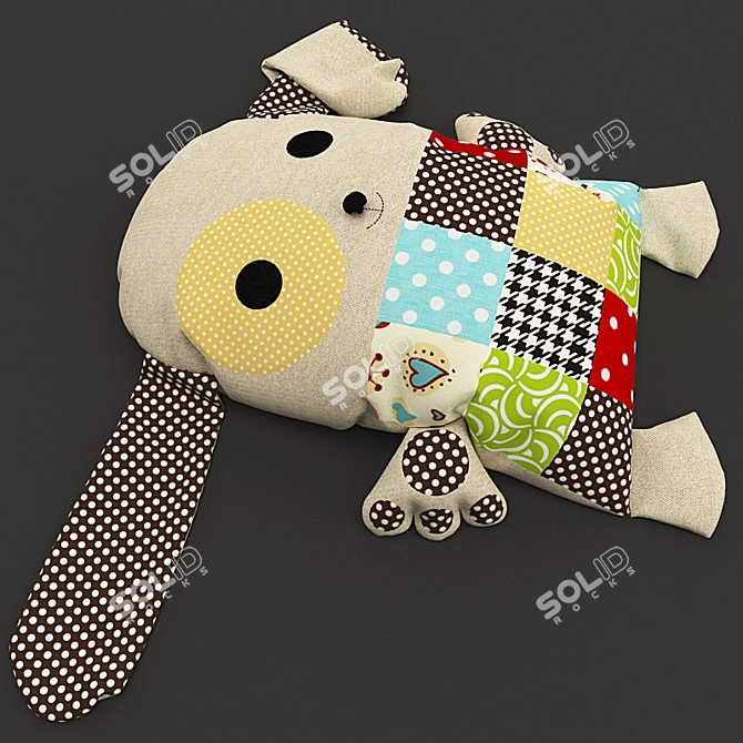 Multi-colored Patchwork Flap Toy 3D model image 2