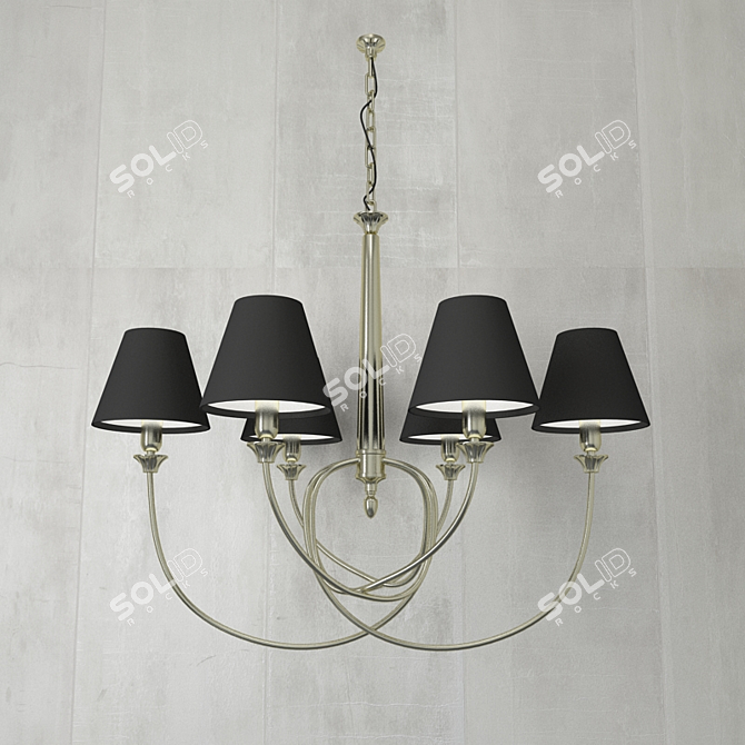 Elegant Florentine Silver Pendant 3D model image 1