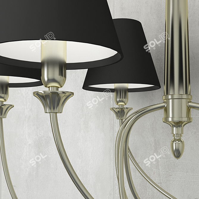 Elegant Florentine Silver Pendant 3D model image 2