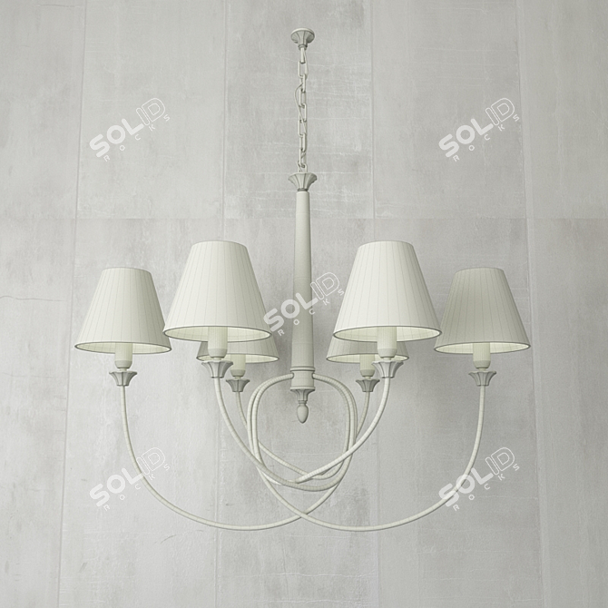 Elegant Florentine Silver Pendant 3D model image 3