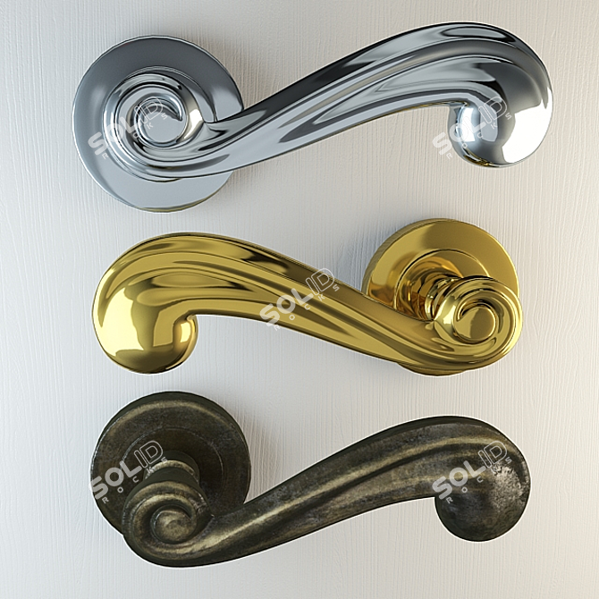 Morelli Plaza Door Handle 3D model image 1