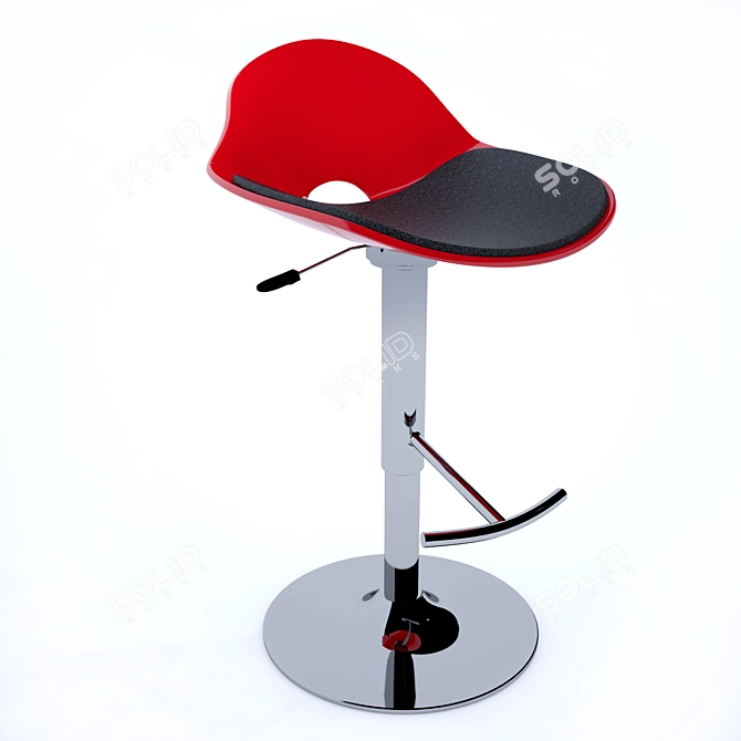 Sleek Acrylic Bar Stool 3D model image 1