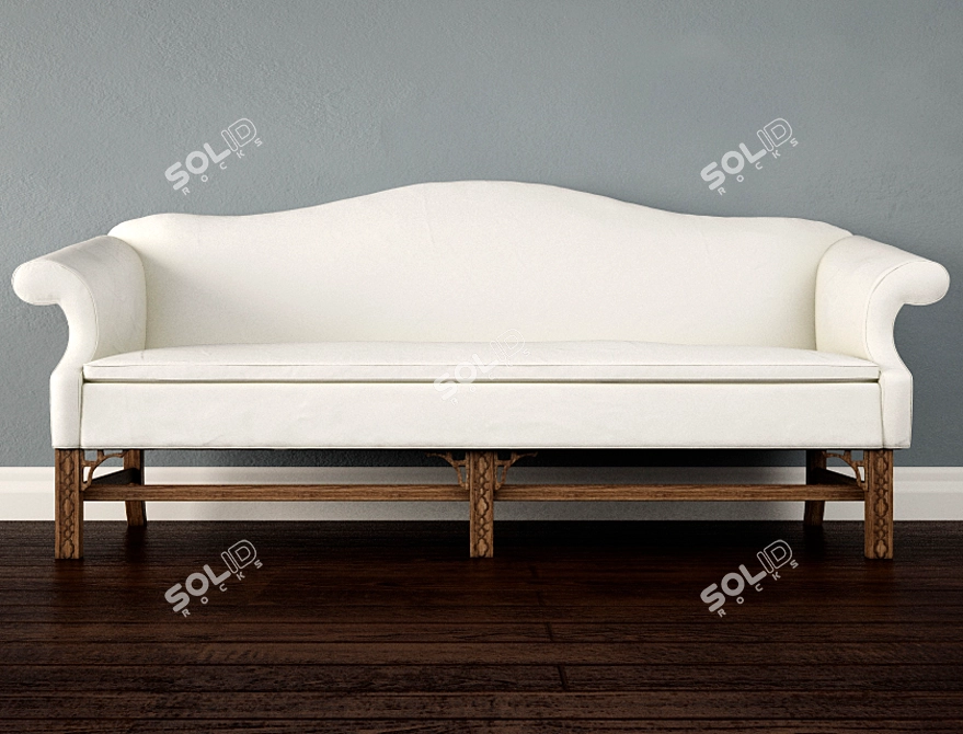 Elegant Chippendale Sofa in Classic Design 3D model image 2