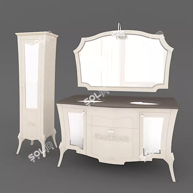 Elegant Eurodesign Garden Vanity 3D model image 1