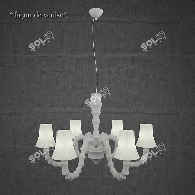 Elegant Seahorse Chandelier 3D model image 1