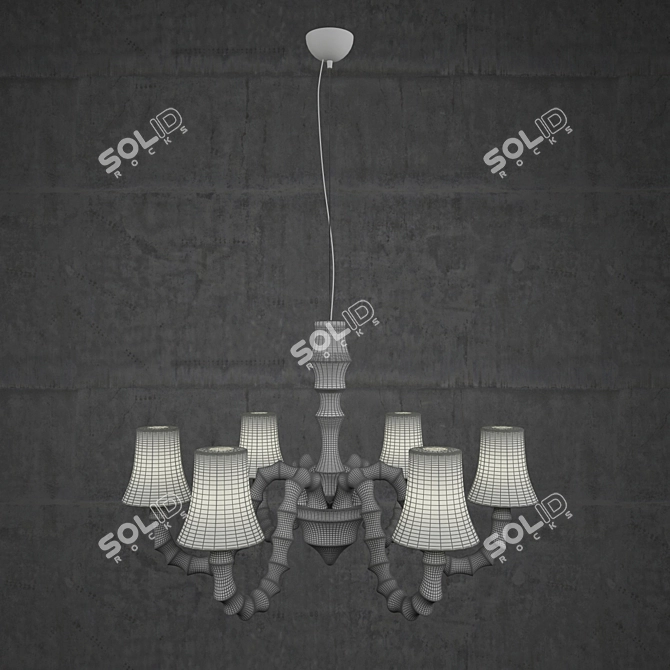 Elegant Seahorse Chandelier 3D model image 2